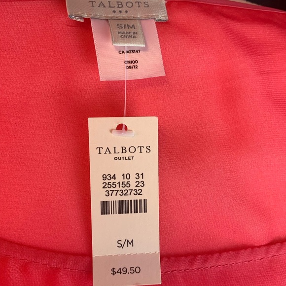 Talbots sheer pink striped poncho blouse with tags size S/M - Picture 5 of 6